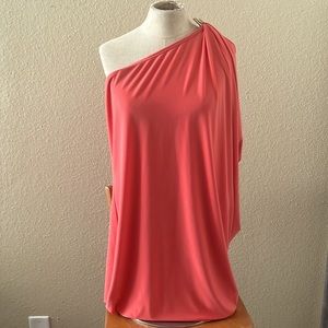 Short dress stretchy fabric size L one shoulder